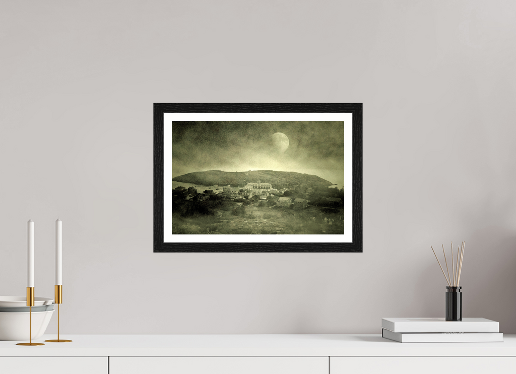 15 x 10″, Black Oak Frame Monhegan