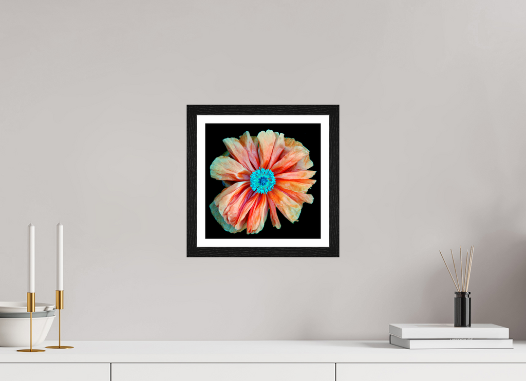 10 x 10″, Black Oak Frame Poppy