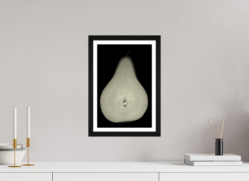 10 x 15″, Black Oak Frame Pear
