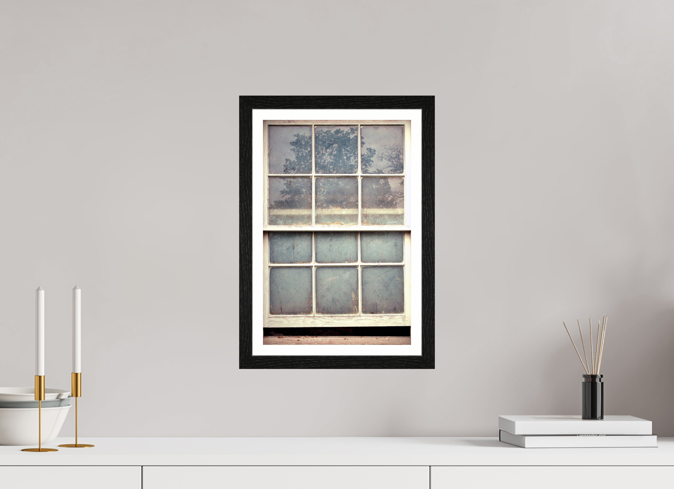 10 x 15″, Black Oak Frame Window