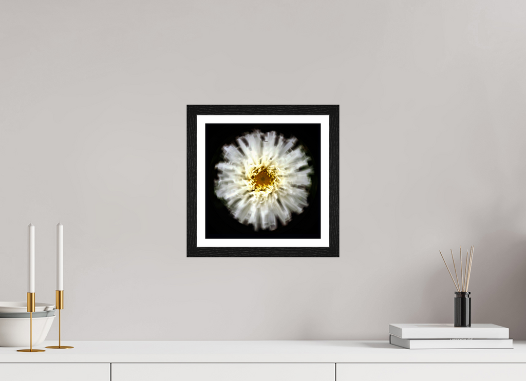 10 x 10″, Black Oak Frame Flower Sphere #2