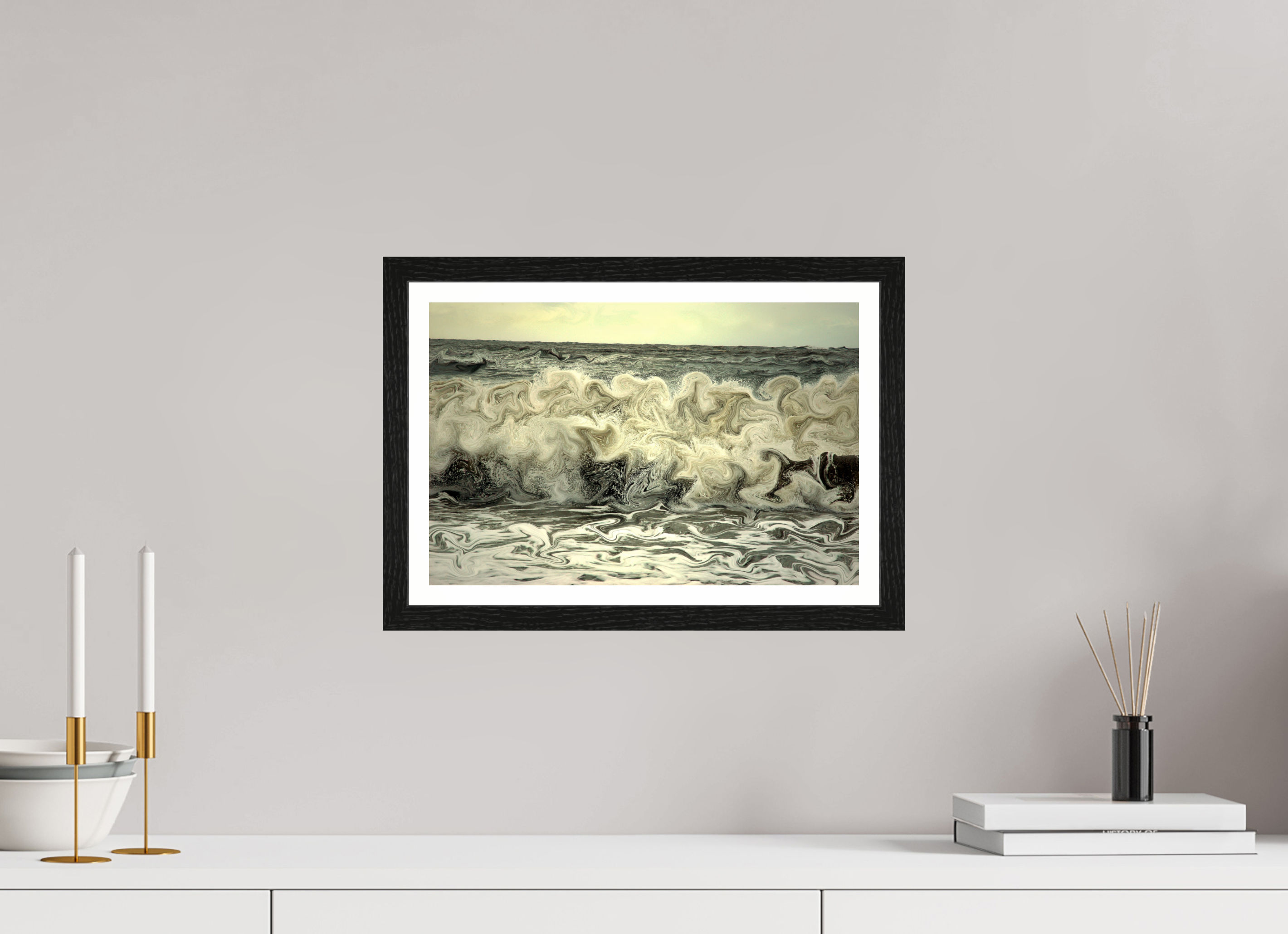 15 x 10″, Black Oak Frame Wave #4