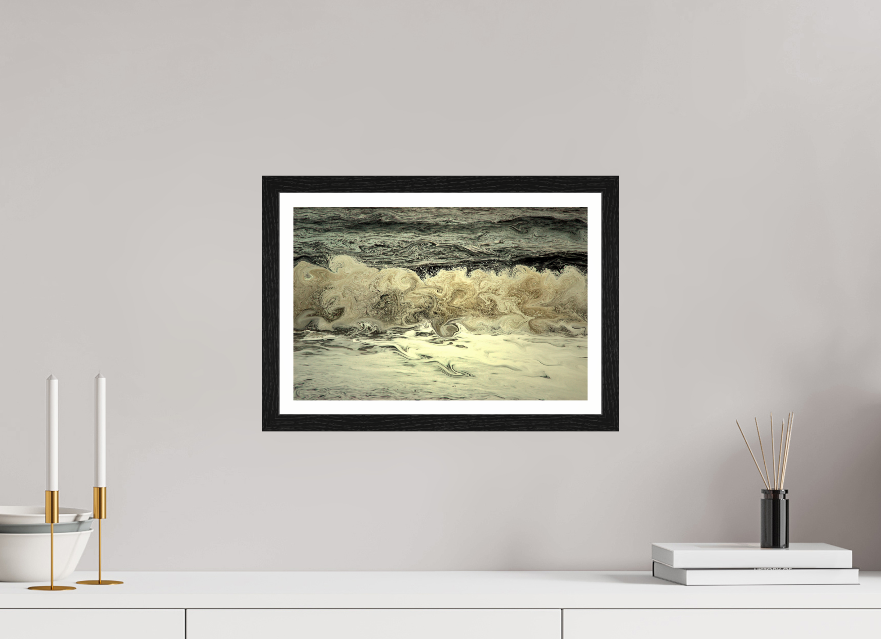 15 x 10″, Black Oak Frame Wave #5