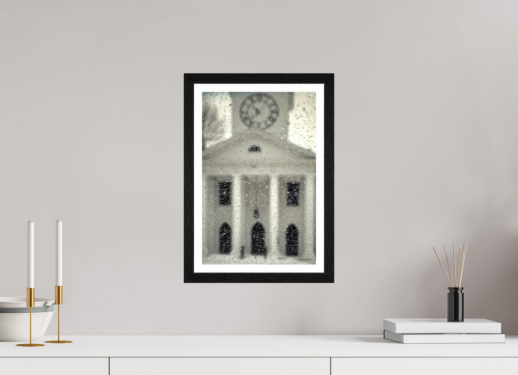 10 x 15″, Black Oak Frame Church