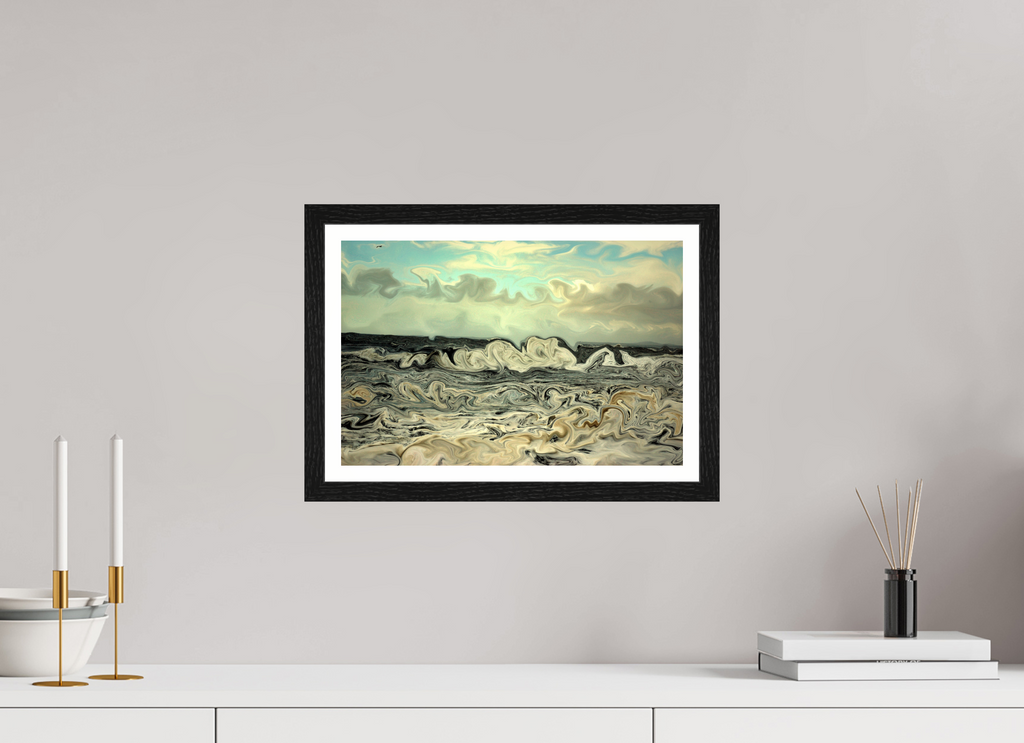 15 x 10″, Black Oak Frame Wave #1