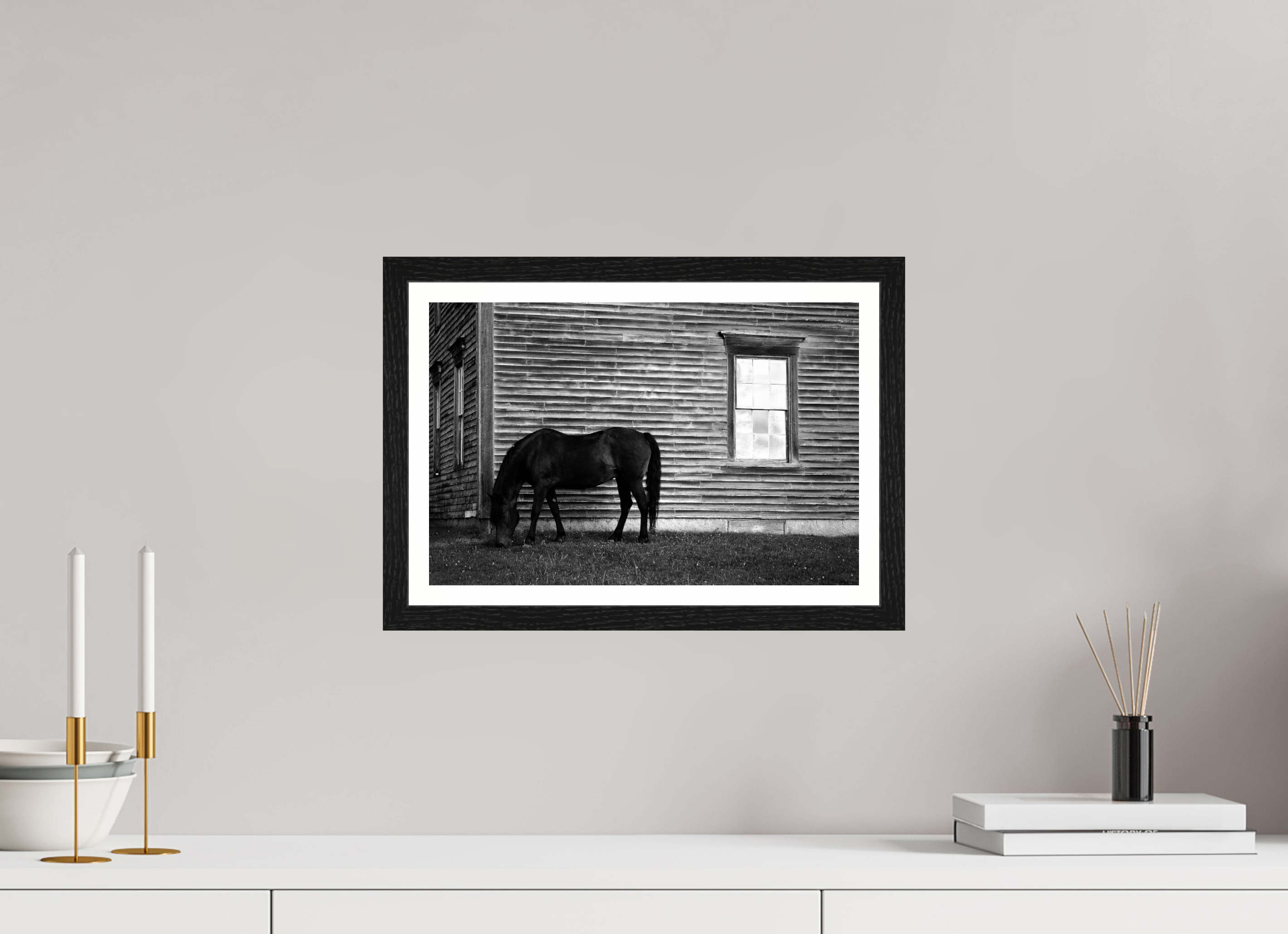 15 x 10″, Black Oak Frame Sassy by the Window