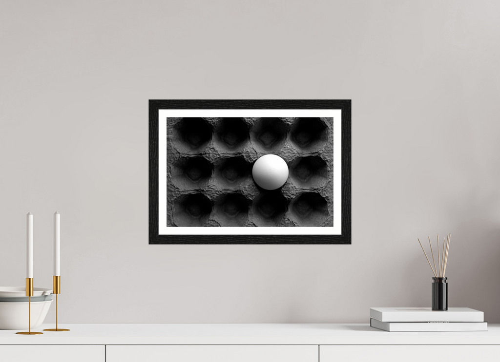 15 x 10″, Black Oak Frame Organic Egg