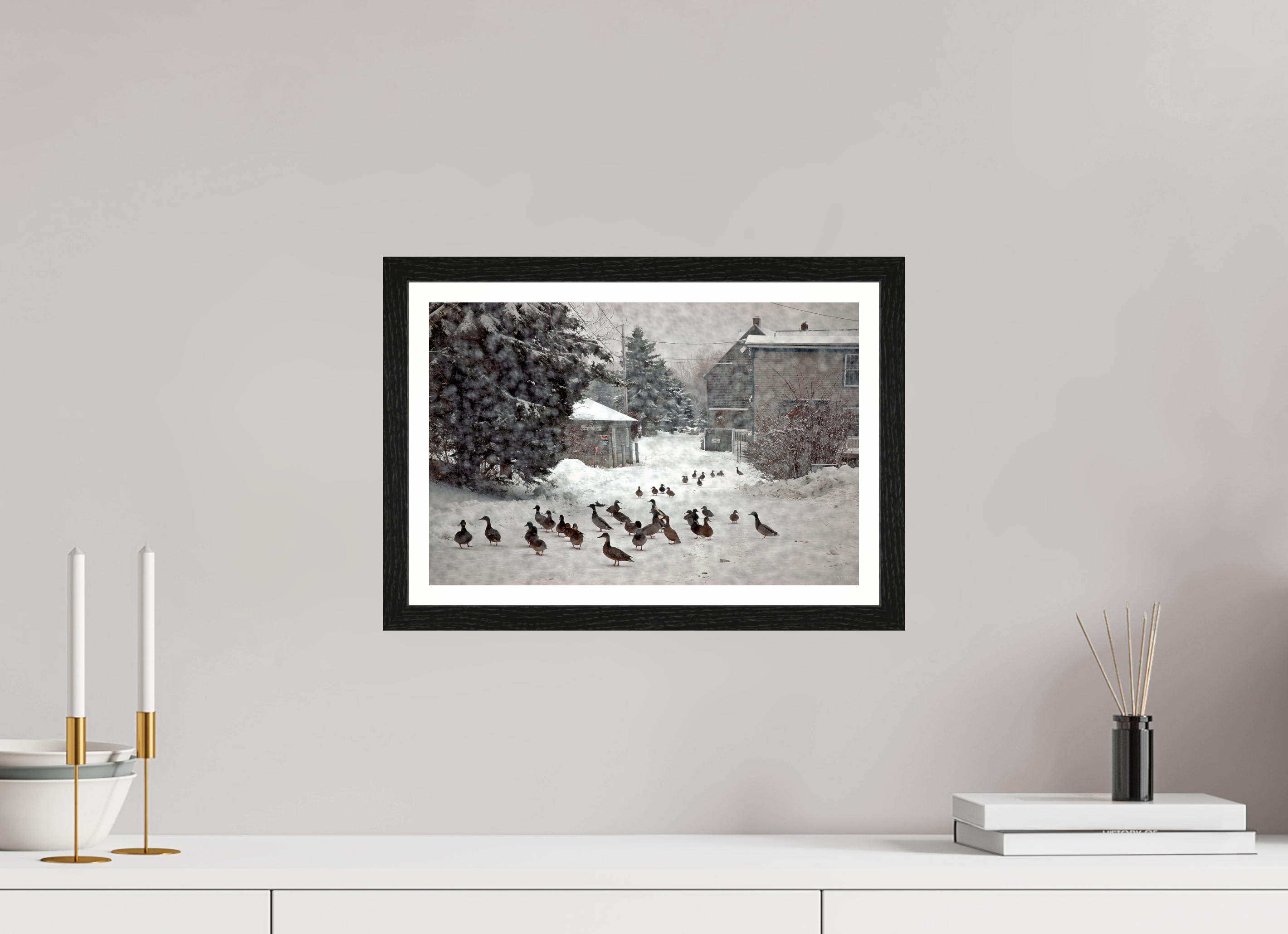 15 x 10″, Black Oak Frame Wharf Lane